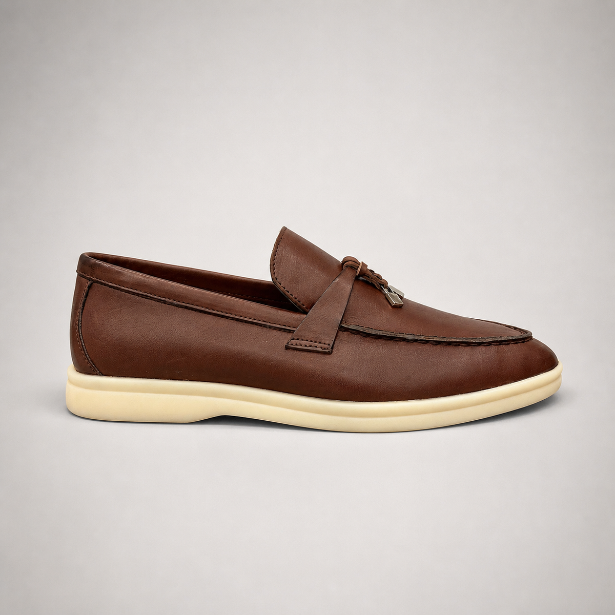 Brown oil-waxed horse leather lace-up sneaker product view 2