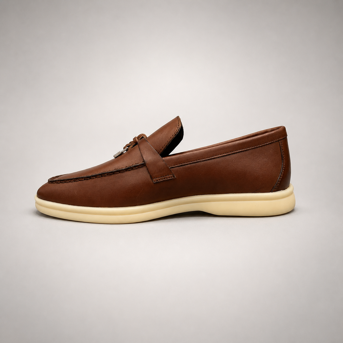 Brown oil-waxed horse leather lace-up sneaker product view 3