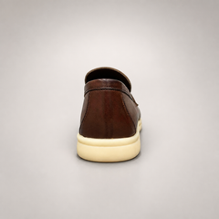 Brown oil-waxed horse leather lace-up sneaker product view 4