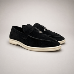 Black Loafers pair three-quarter view