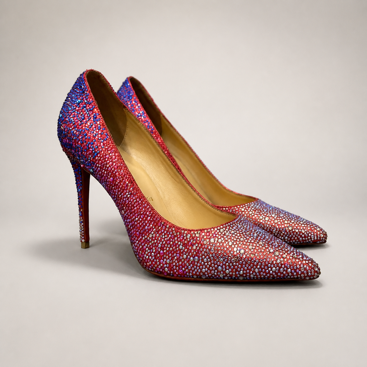Burgundy Pumps pair three-quarter view