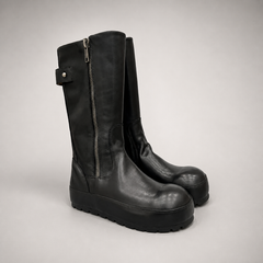 Black Boots pair three-quarter view
