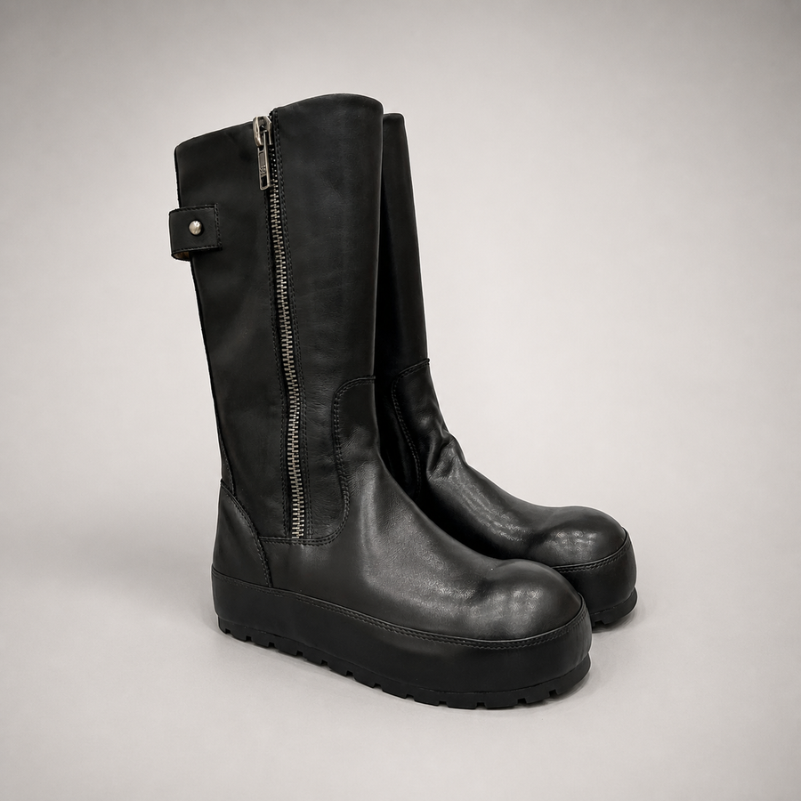 Black Boots pair three-quarter view