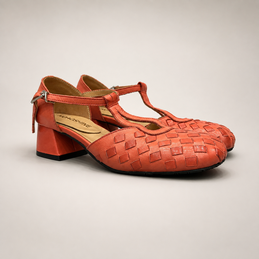 Coral Pumps pair three-quarter view