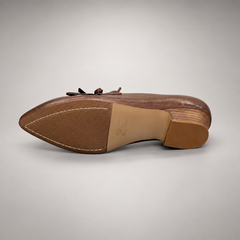 Brown Horse Leather Pointed-Toe Tassel Loafers product view 6