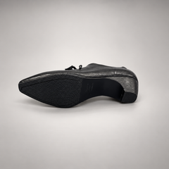 Black Horse Leather Pointed-Toe Lace-Up Oxfords product view 6
