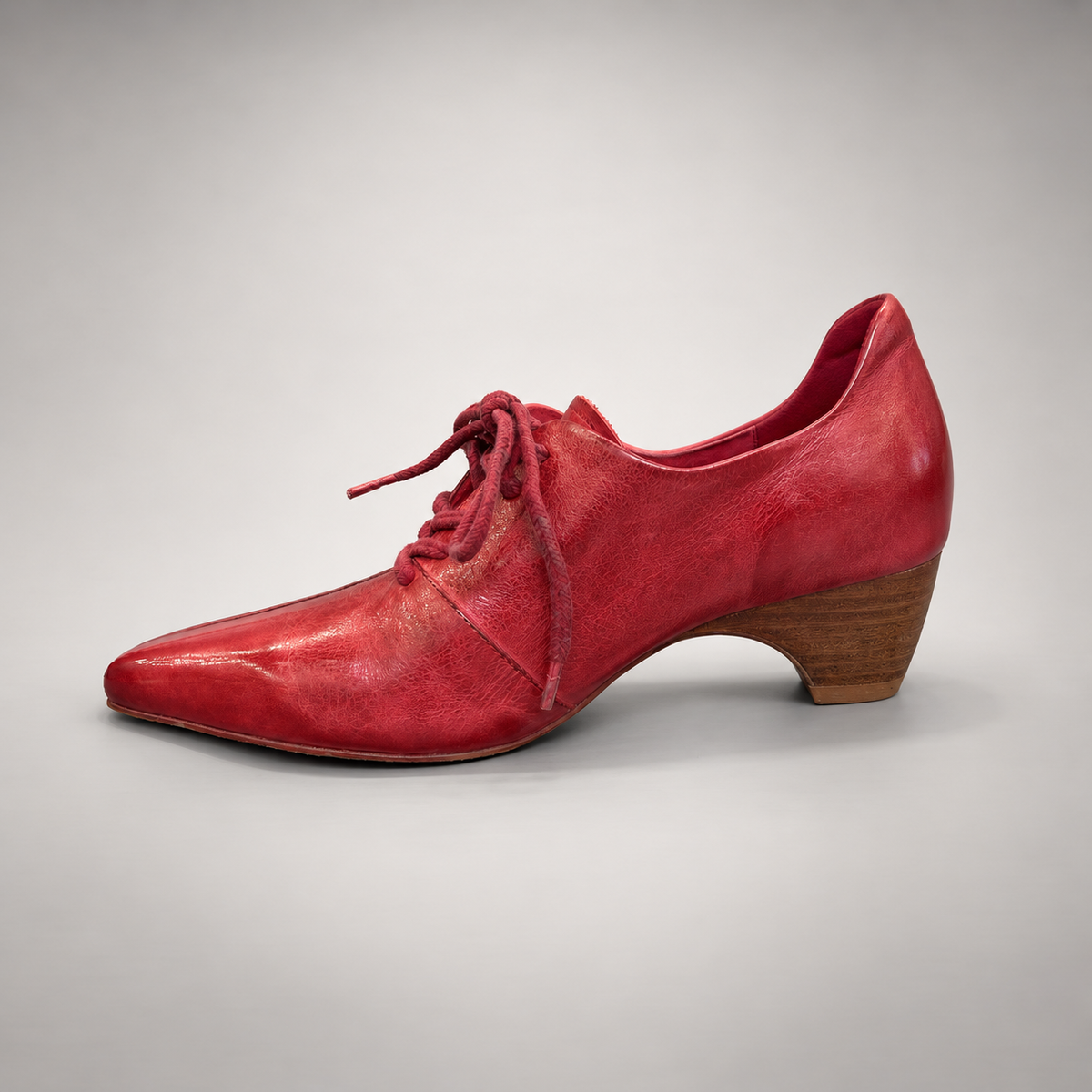 Red Horse Leather Pointed-Toe Lace-Up Oxfords product view 4