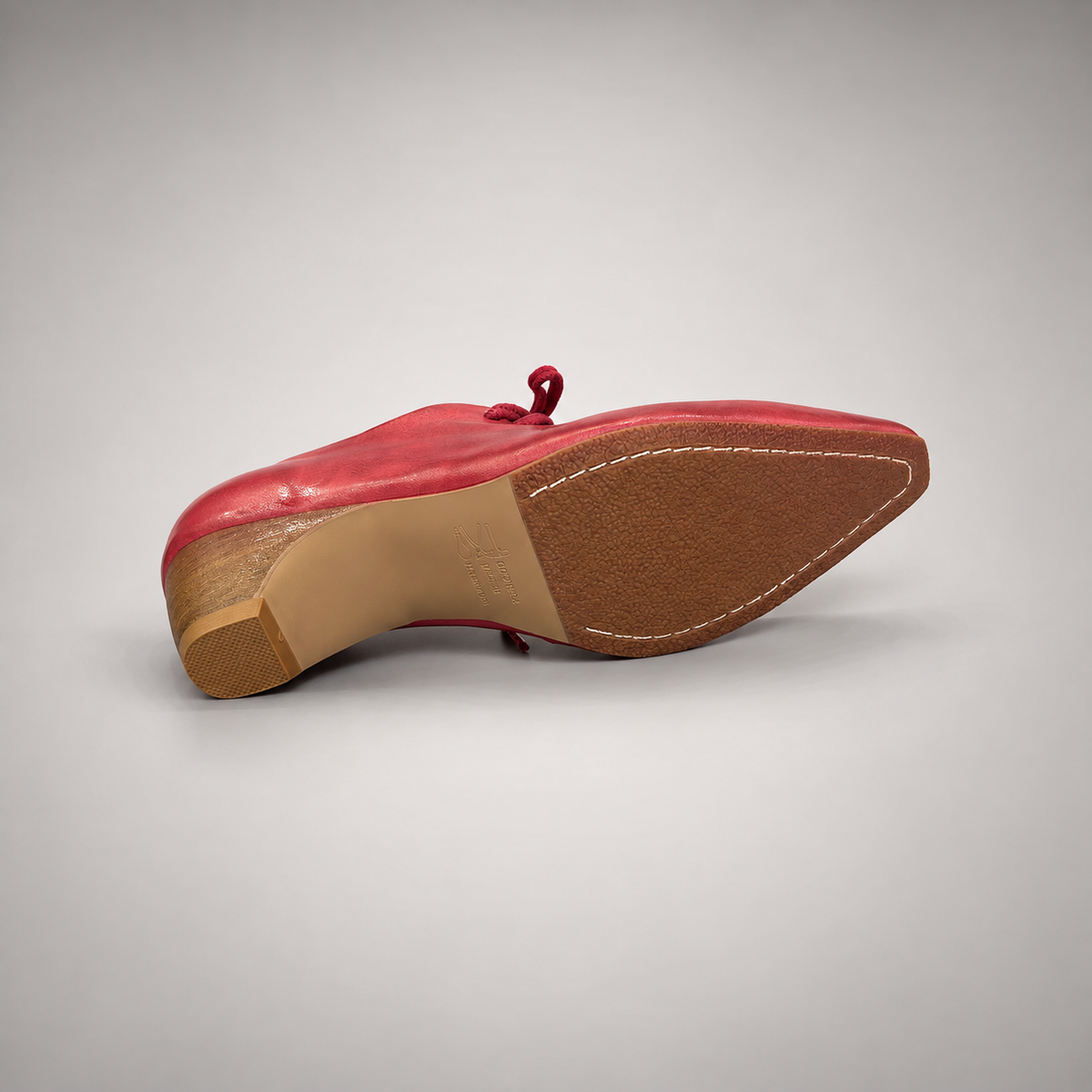 Red Horse Leather Pointed-Toe Lace-Up Oxfords product view 6