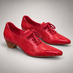 Red Horse Leather Pointed-Toe Lace-Up Oxfords product view 8
