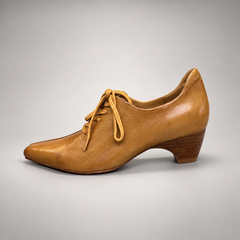 Tan Horse Leather Pointed-Toe Lace-Up Oxfords product view 4