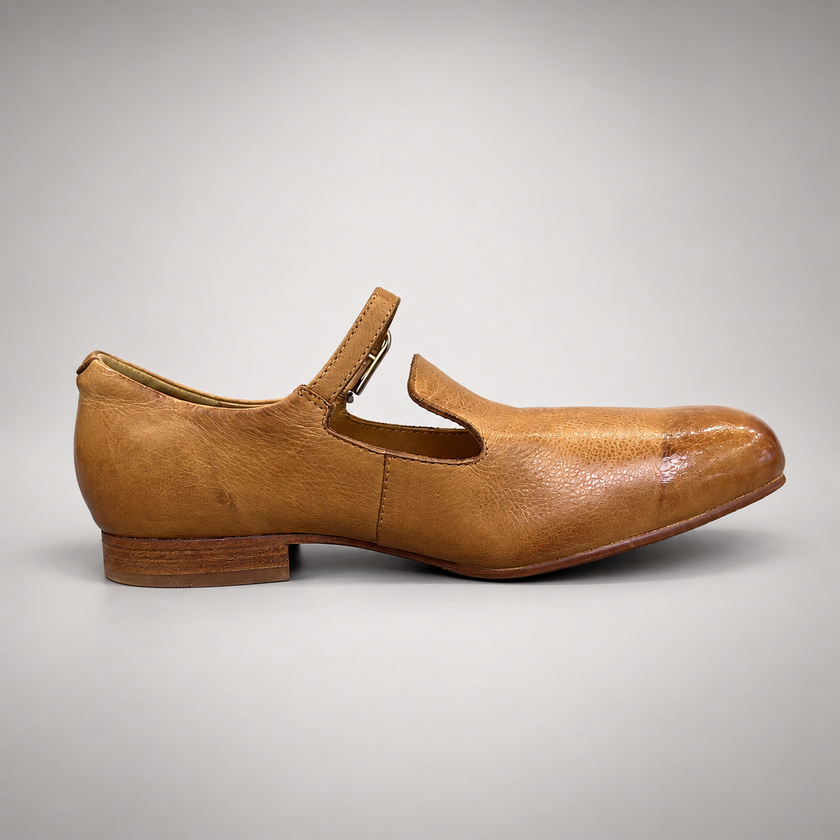 Tan Horse Leather Strap Mary Jane Flats product view 1