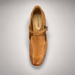 Tan Horse Leather Strap Mary Jane Flats product view 6