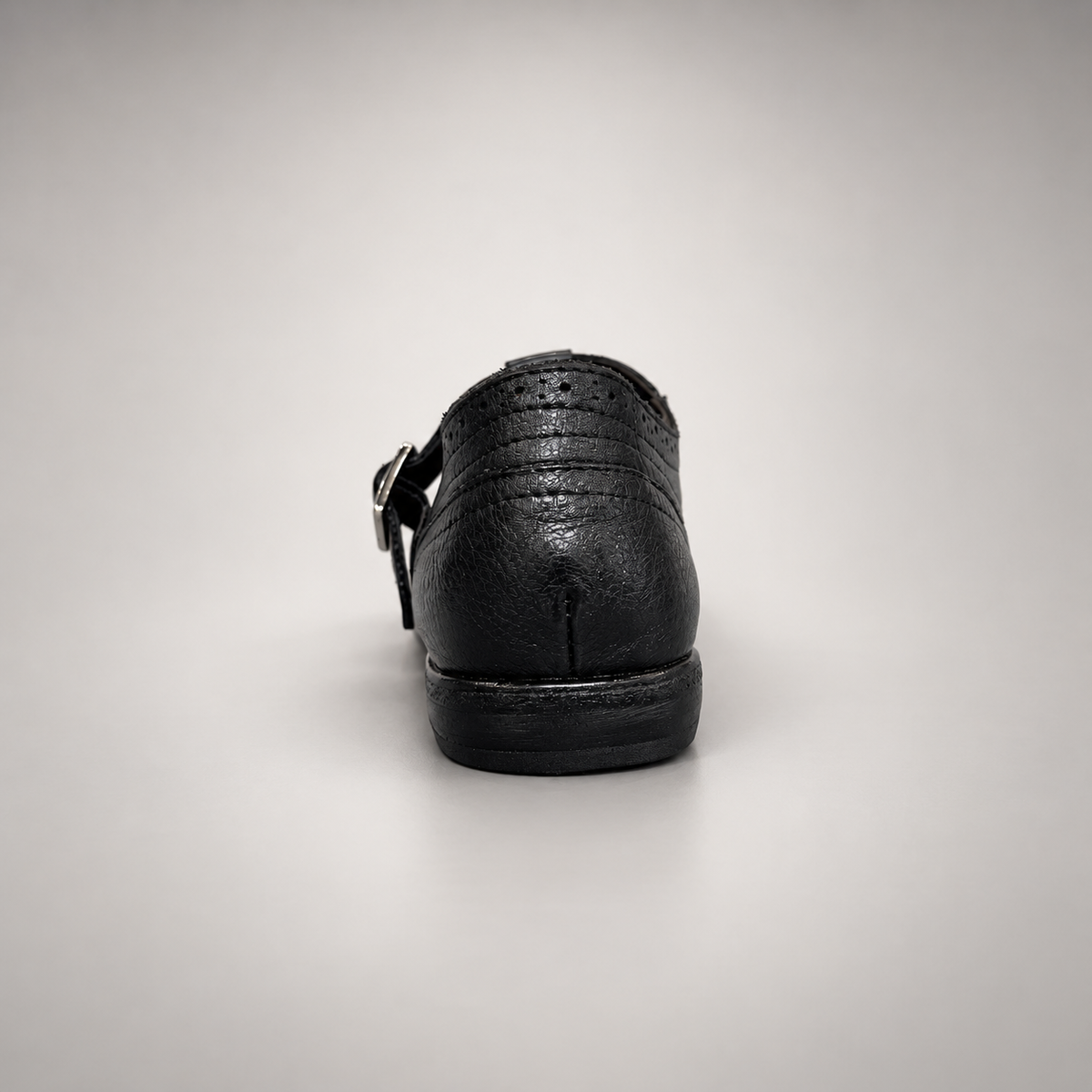 Black Horse Leather Brogue T-Strap Flats product view 5