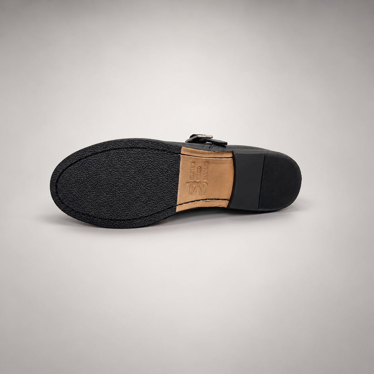 Black Horse Leather Brogue T-Strap Flats product view 6