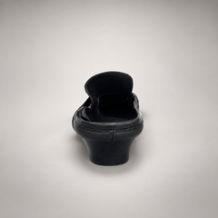 Black Horse Leather Metal-Accent Pointed-Toe Mules product view 7