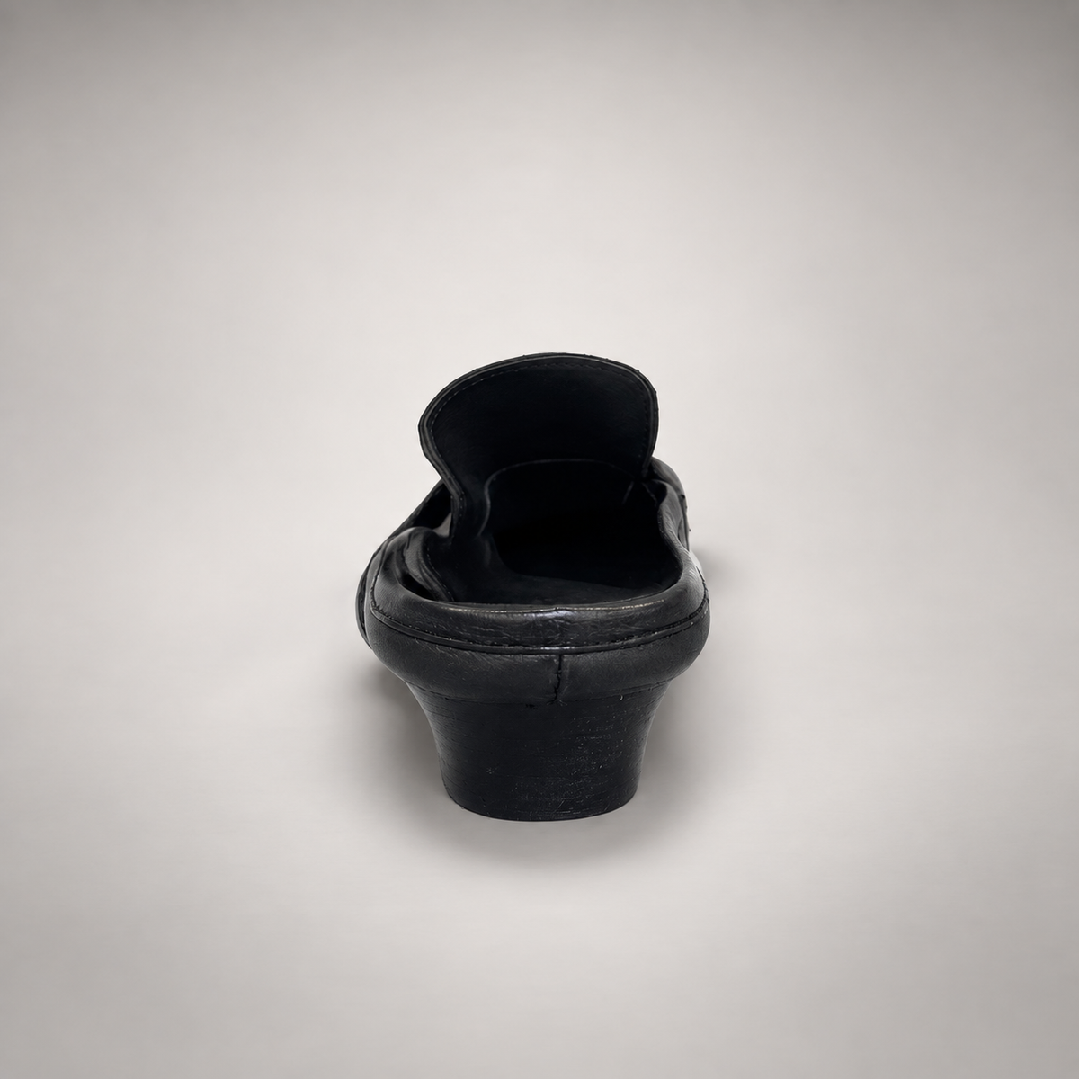 Black Horse Leather Metal-Accent Pointed-Toe Mules product view 7