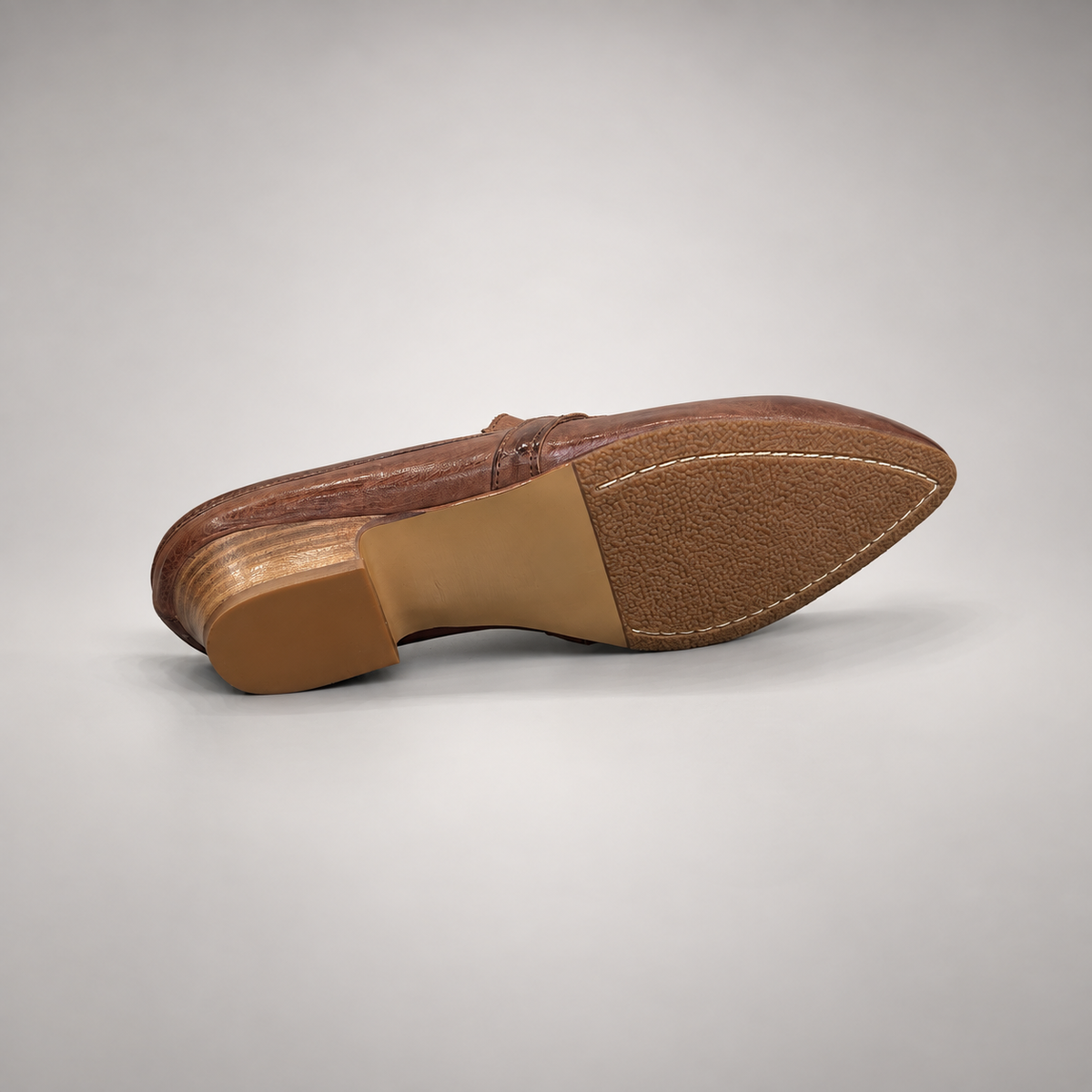Brown Horse Leather Metal-Accent Pointed-Toe Mules product view 6