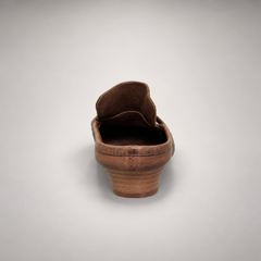 Brown Horse Leather Metal-Accent Pointed-Toe Mules product view 7