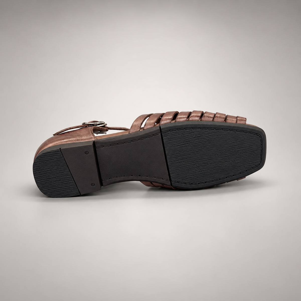 Brown Horse Leather Woven Fisherman Sandals product view 6