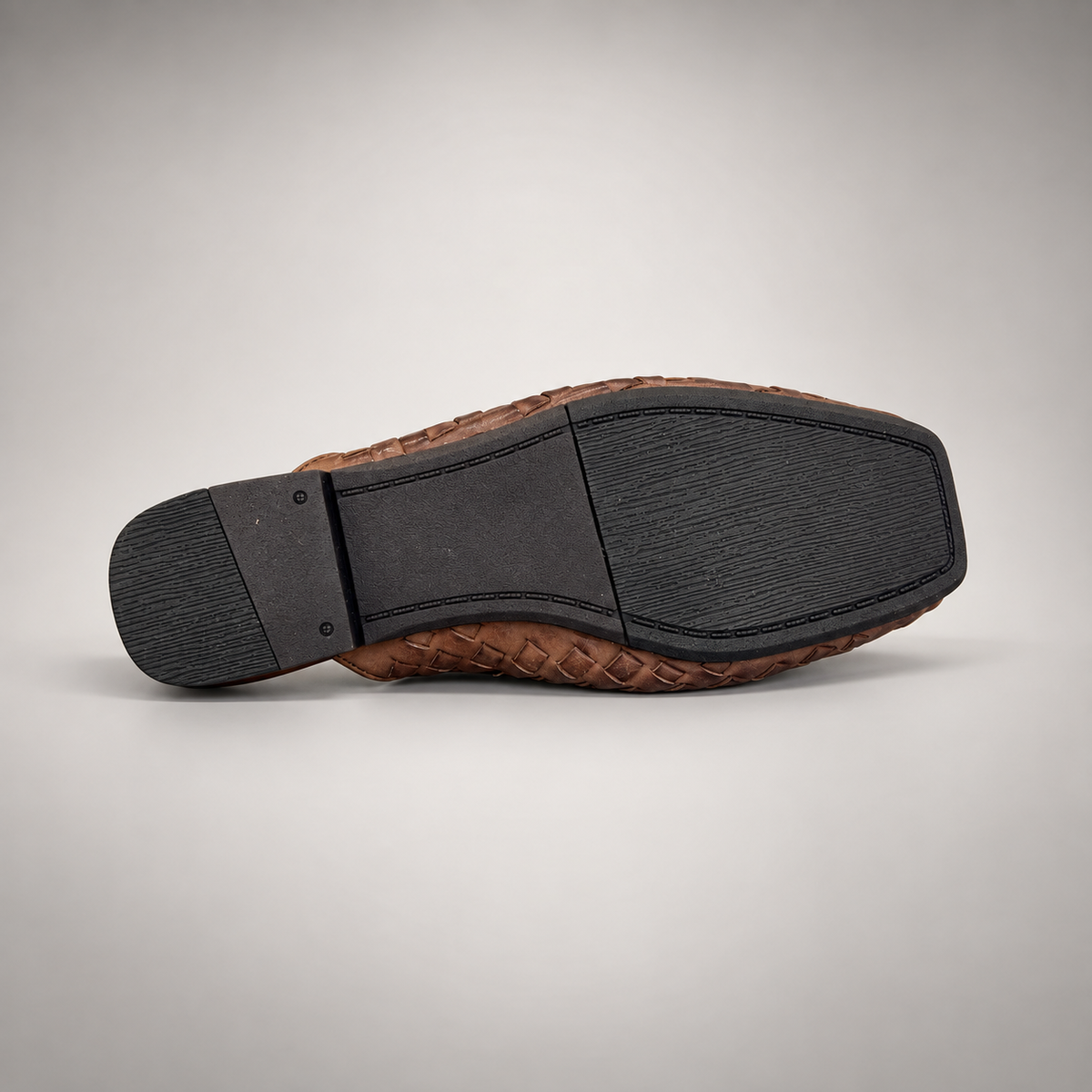 Brown Horse Leather Woven Pointed-Toe Mules product view 7