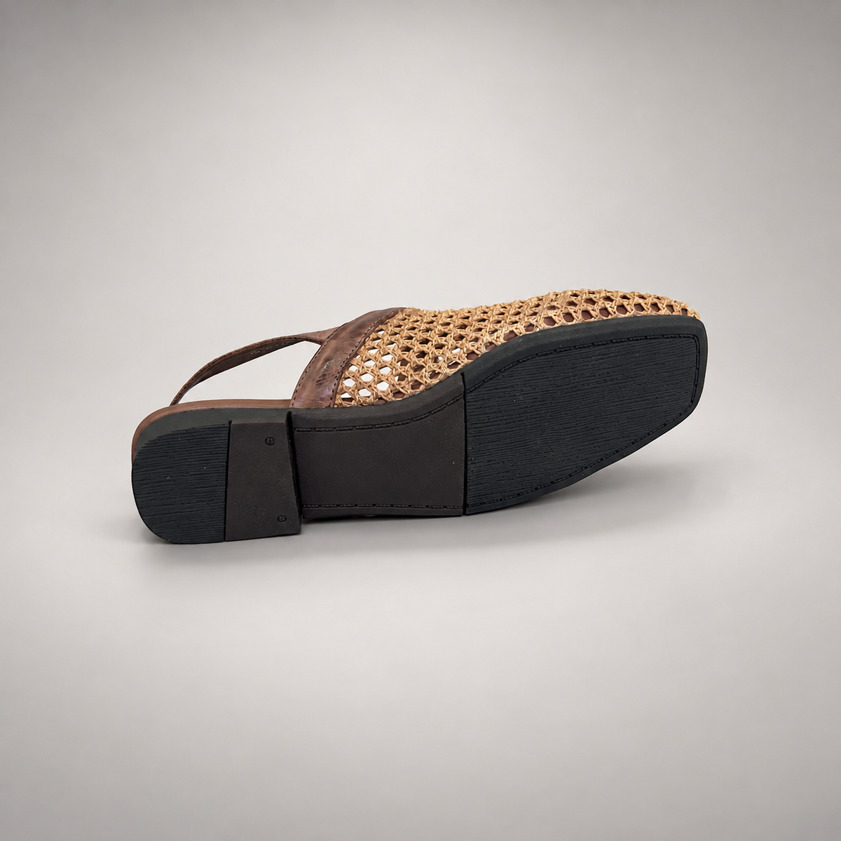 Brown Horse Leather Woven Mesh Slingback Flats product view 5