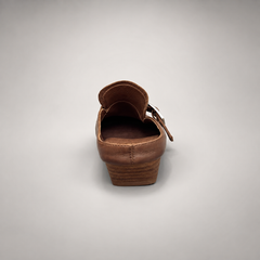 Brown Horse Leather Buckle Whipstitch Mules product view 7