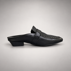 Black Horse Leather Whipstitch Mules product view 3
