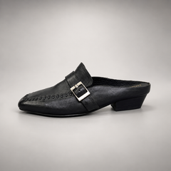 Black Horse Leather Whipstitch Mules product view 4