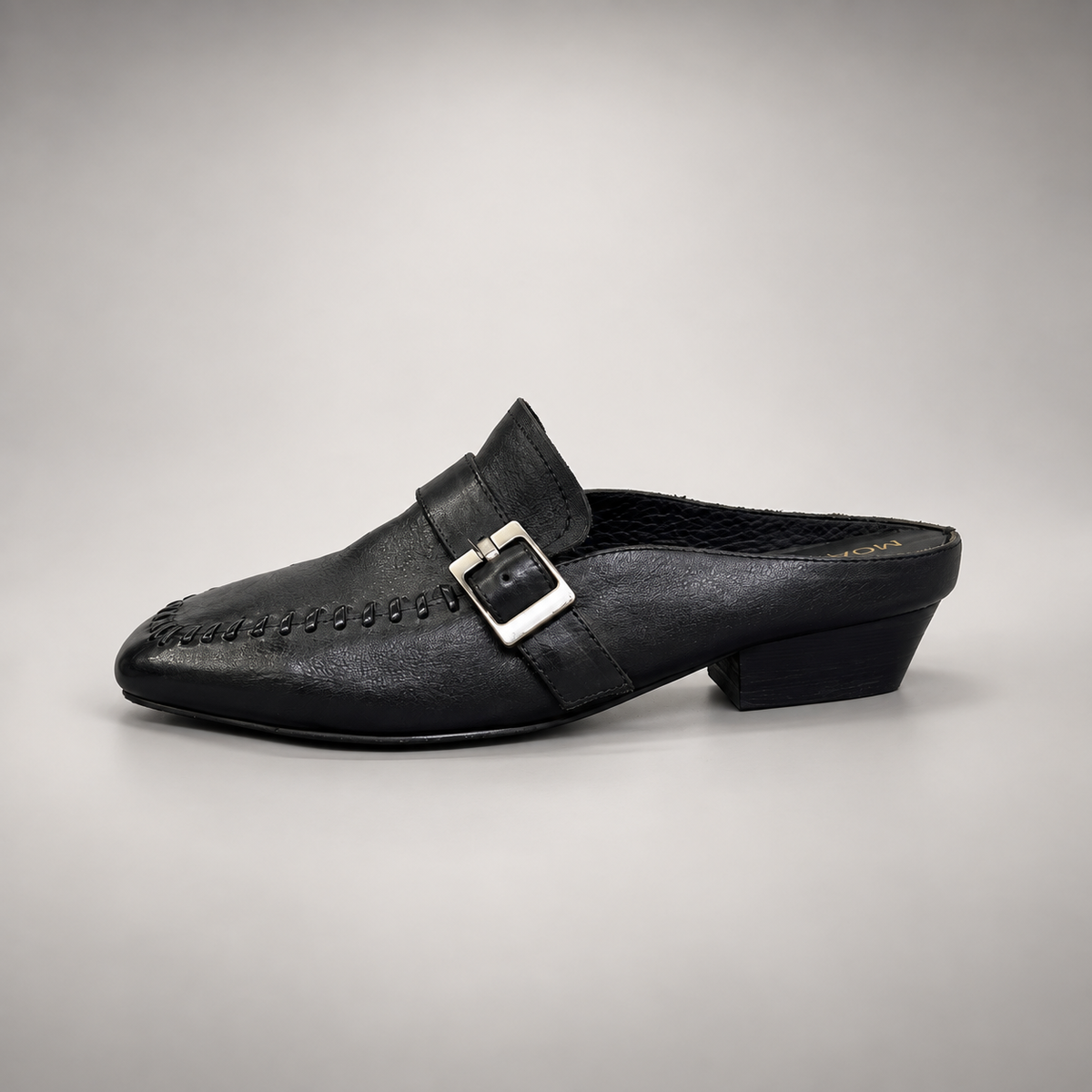 Black Horse Leather Whipstitch Mules product view 4
