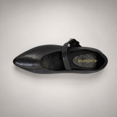Black Horse Leather Buckle Mary Jane Flats product view 6