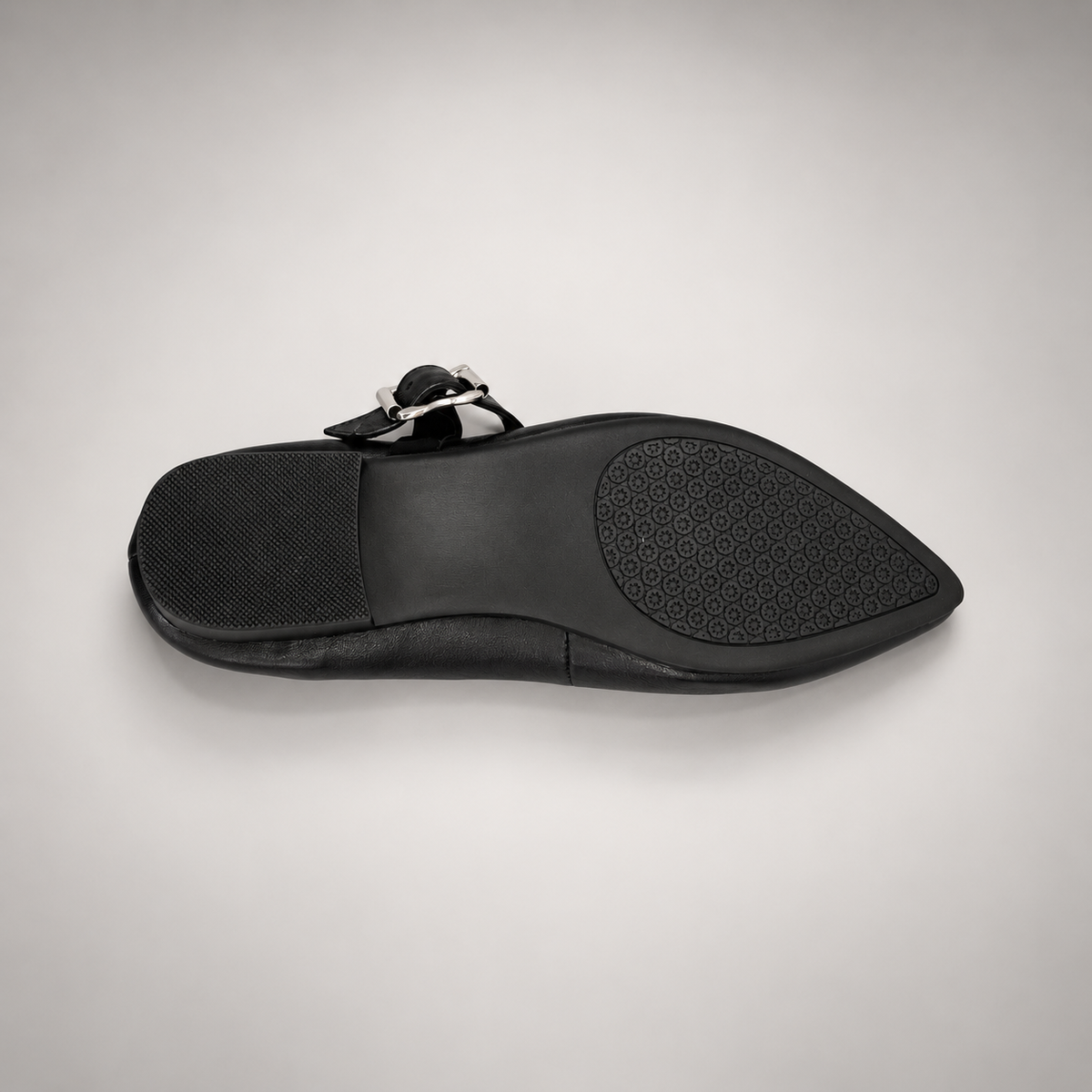 Black Horse Leather Buckle Mary Jane Flats product view 7
