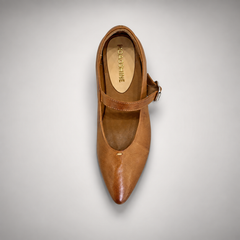 Brown Horse Leather Buckle Mary Jane Flats product view 4