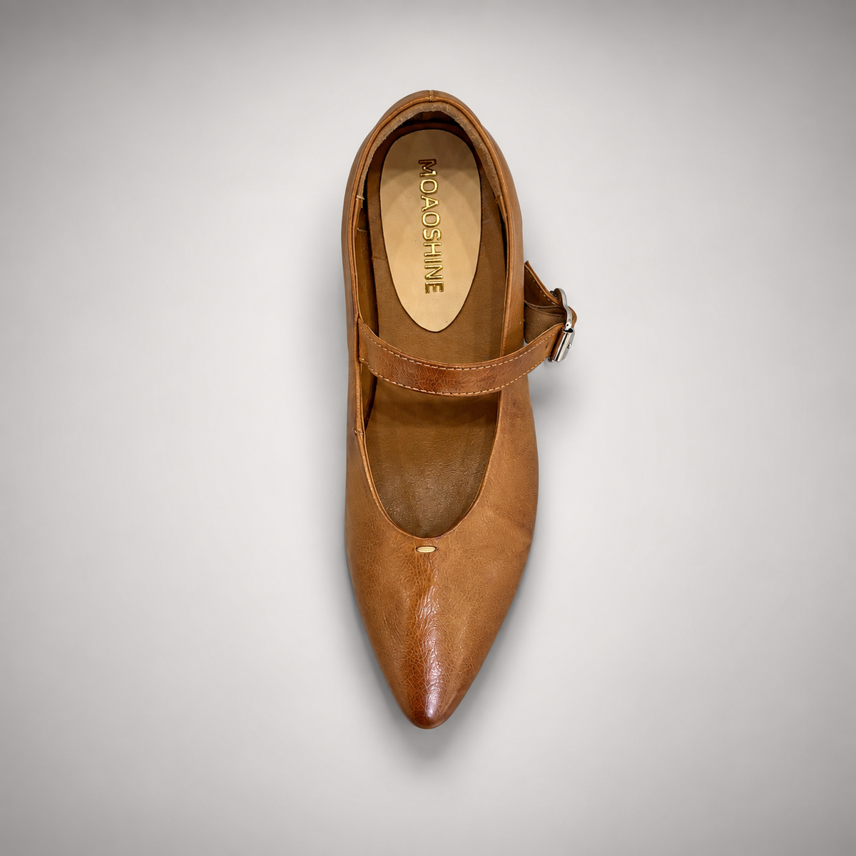 Brown Horse Leather Buckle Mary Jane Flats product view 4