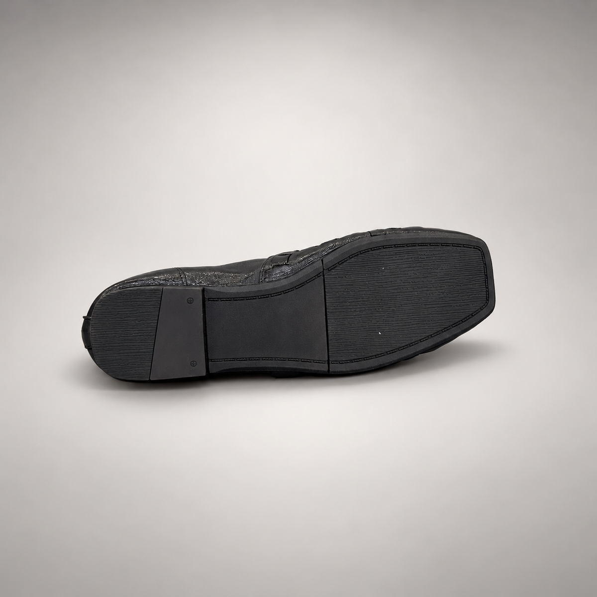Black Horse Leather Woven Square-Toe Loafers product view 6