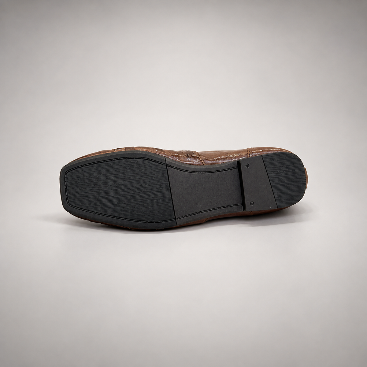 Brown Horse Leather Woven Square-Toe Loafers product view 6