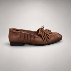 Brown Horse Leather Tassel Loafers product view 3