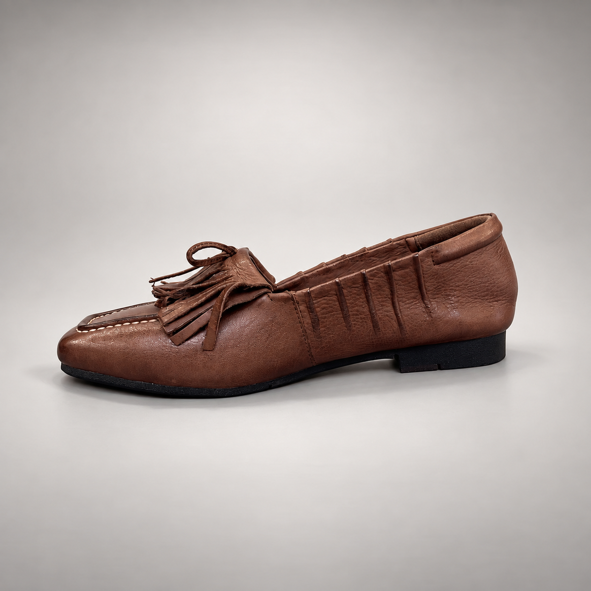 Brown Horse Leather Tassel Loafers product view 4