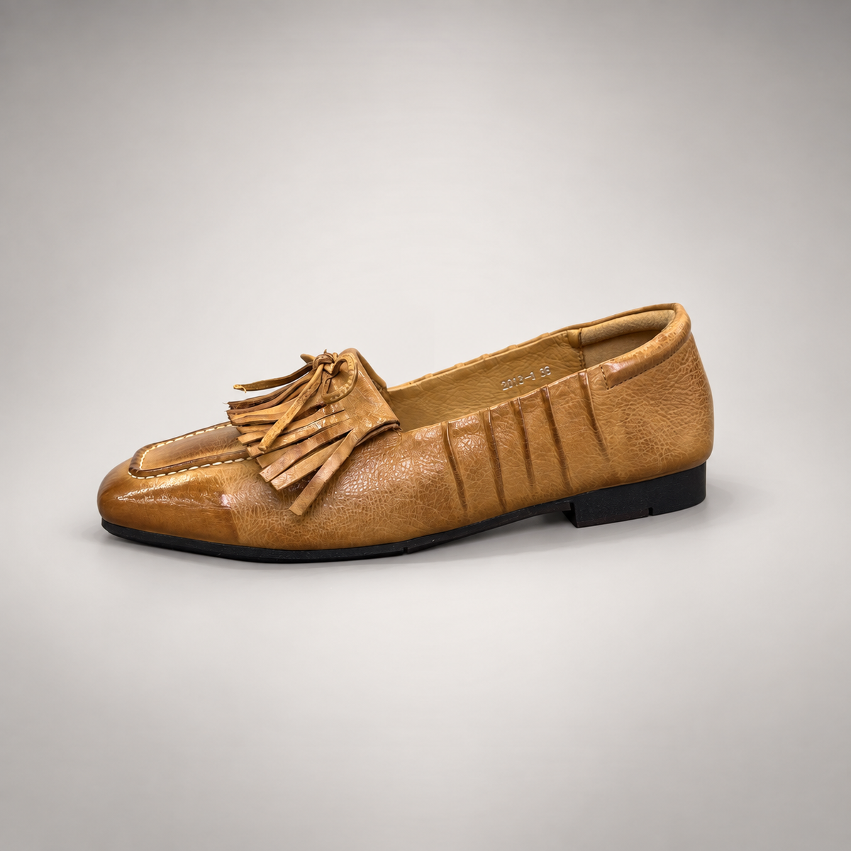 Tan Horse Leather Tassel Loafers product view 4