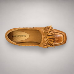 Tan Horse Leather Tassel Loafers product view 5