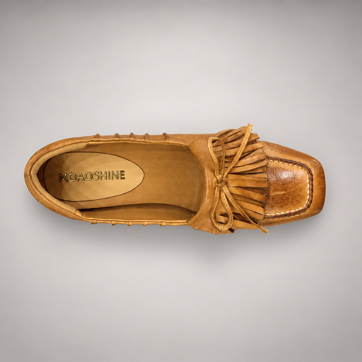 Tan Horse Leather Tassel Loafers product view 5