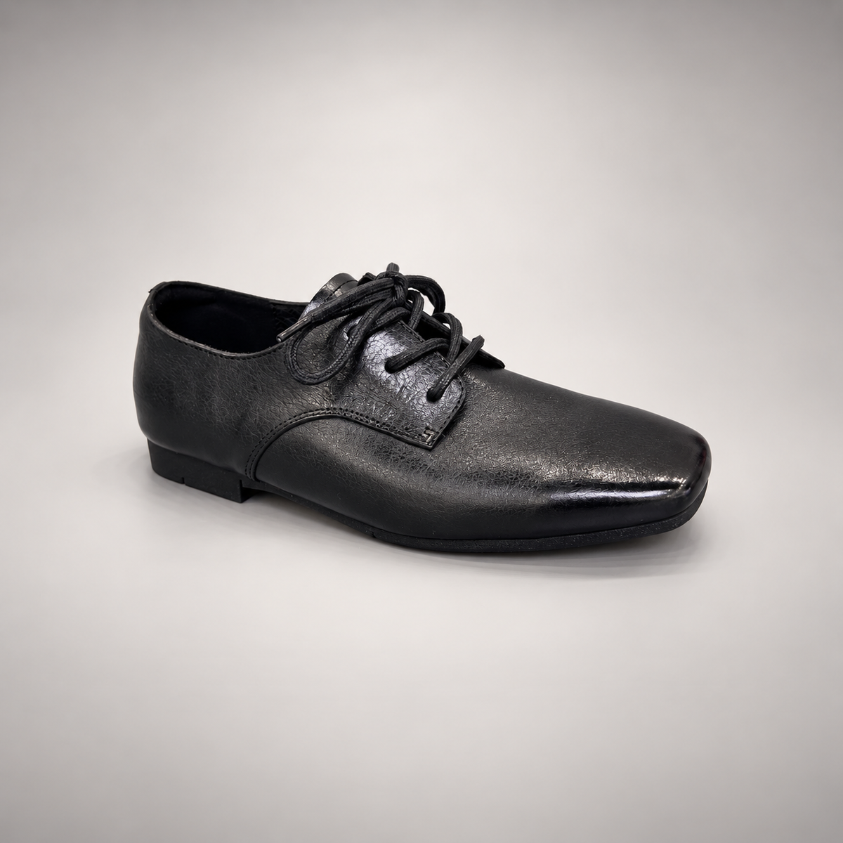 Black Horse Leather Lace-Up Derby Shoes product view 1