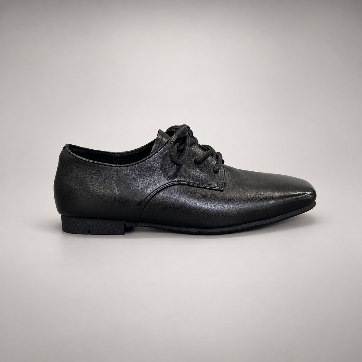 Black Horse Leather Lace-Up Derby Shoes product view 3