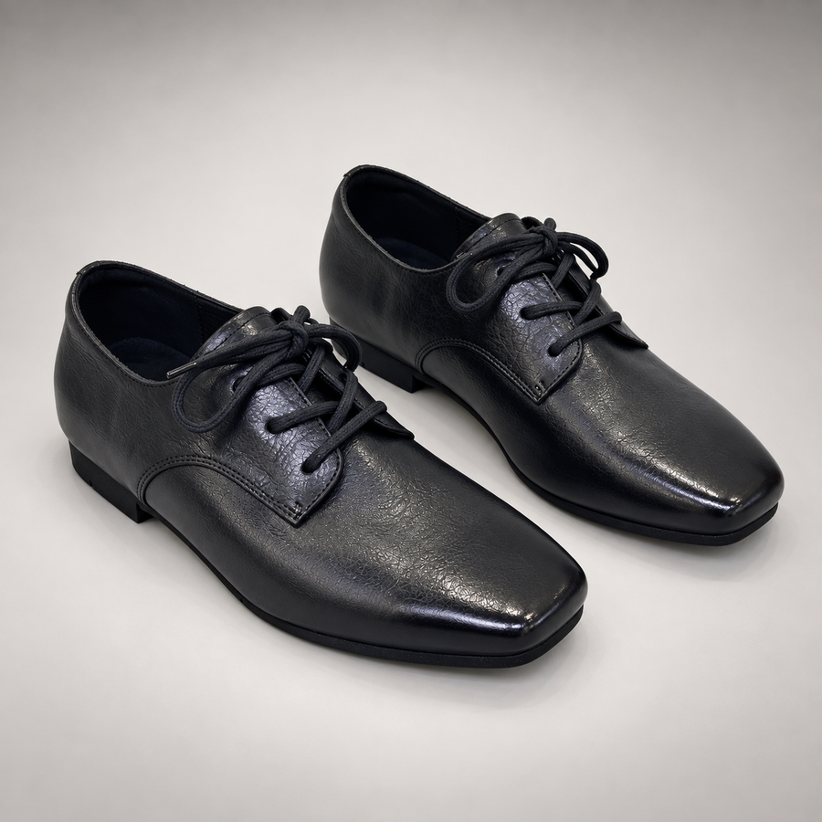 Black Horse Leather Lace-Up Derby Shoes product view 8