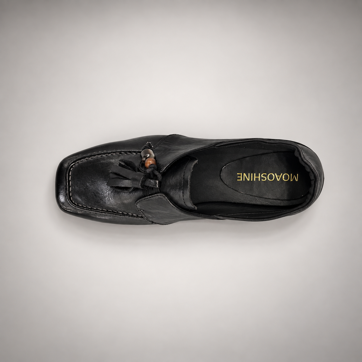Black Horse Leather Tassel Loafers product view 7