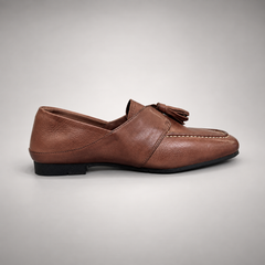 Brown Horse Leather Tassel Loafers product view 3