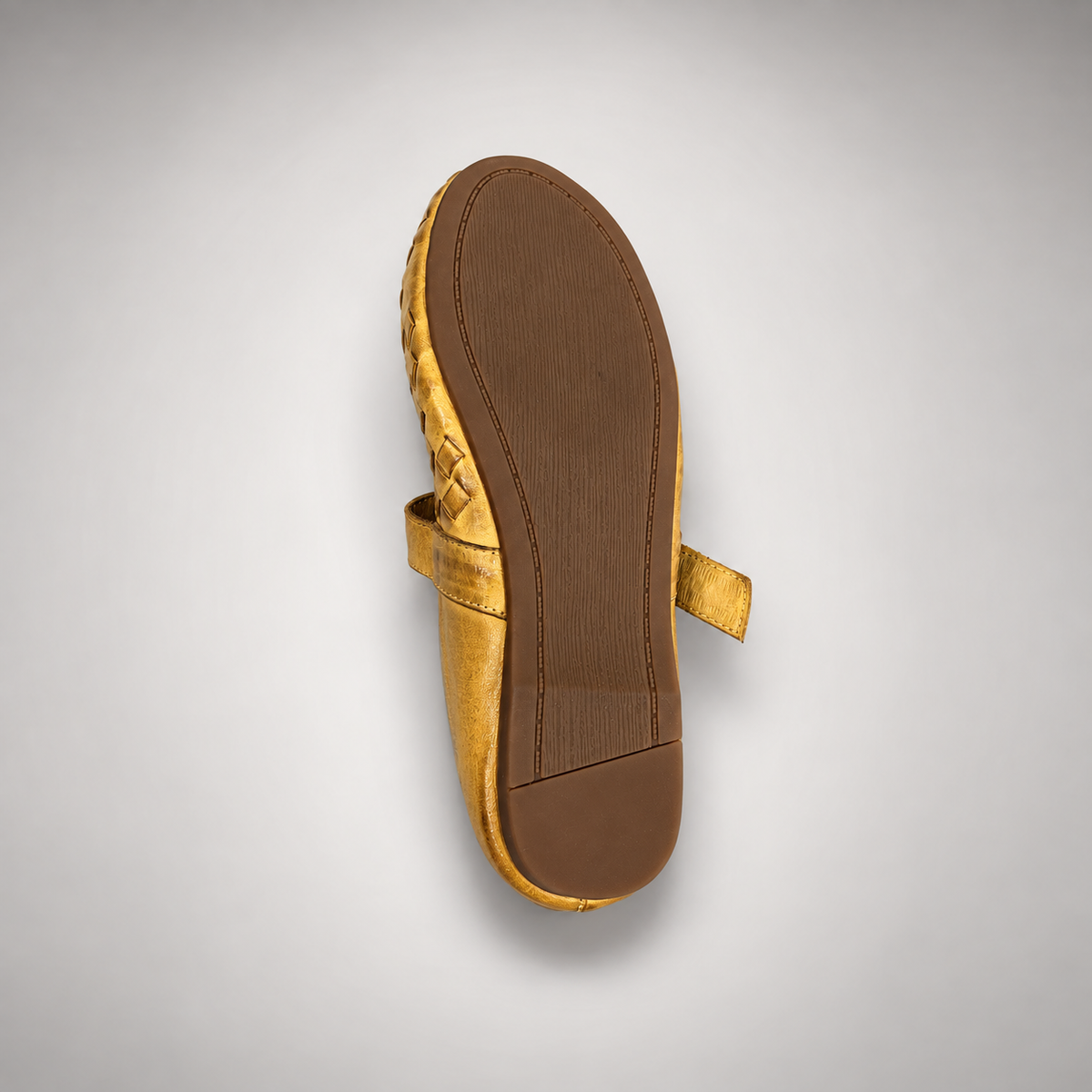 Tan Horse Leather Woven Mary Jane Flats product view 7
