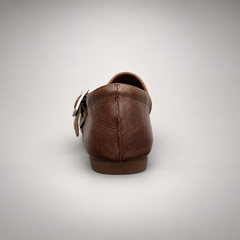 Brown Horse Leather Woven Mary Jane Flats product view 5