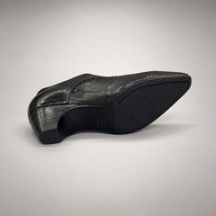 Black Horse Leather Zip-Front Whipstitch Shoes product view 6