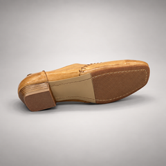 Tan Horse Leather Zip-Front Whipstitch Shoes product view 6