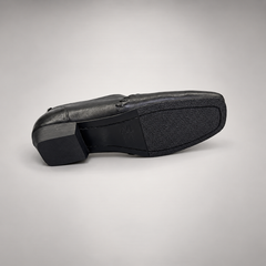 Black Horse Leather Zip-Front Whipstitch Shoes product view 6